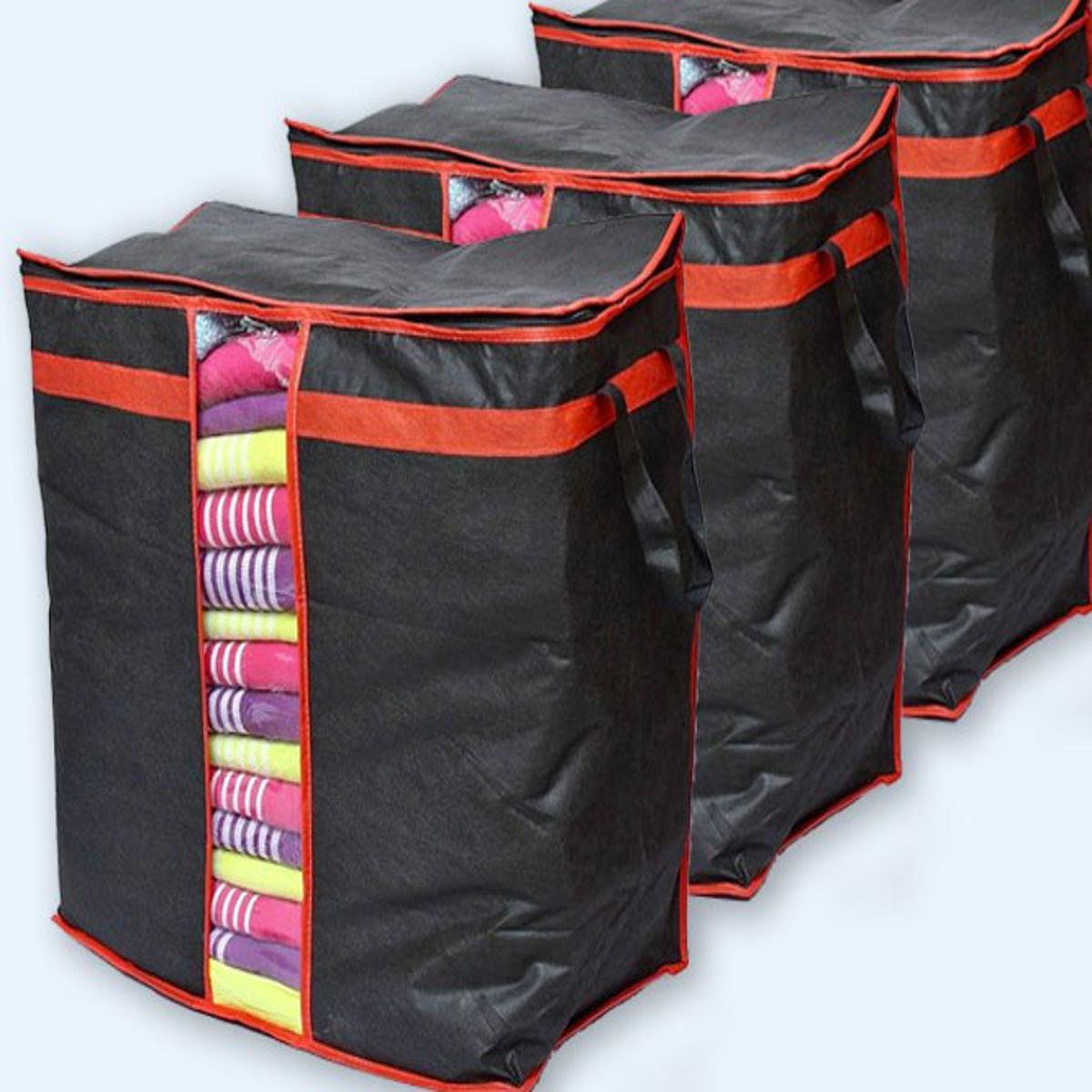 3 Pcs Clothing storage bag closet organizer toy storage bag dustproof quilt closet storage box 18 x18 x 9 Inch