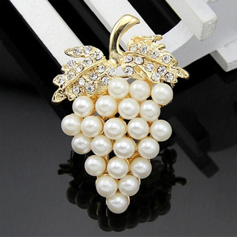 Fashion Grapes Brooches Imitation Pearl Brooch