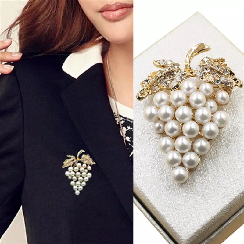 Fashion Grapes Brooches Imitation Pearl Brooch