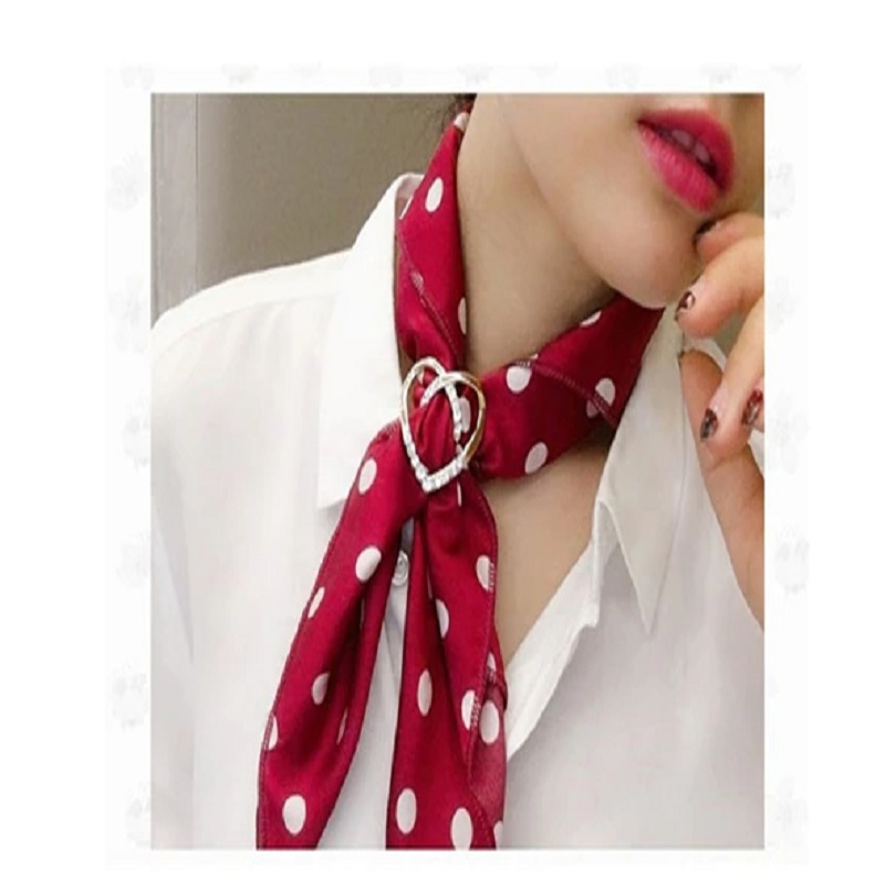 Multi purpose Heart shape Crystal Zircon Scarf Buckle Clip Brooches Bow Scarves Holder clothes knot tier Shawls knotter Jewelry