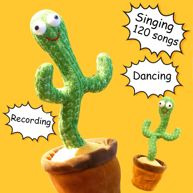 Dancing Cactus Early Childhood Education Toy Kids Room Decoration Toys With Light Up And Music Light Up Toys 