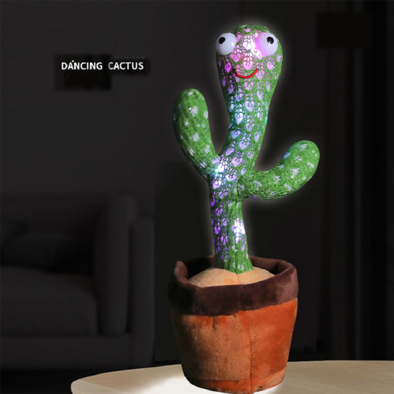 Dancing Cactus Early Childhood Education Toy Kids Room Decoration Toys With Light Up And Music Light Up Toys 