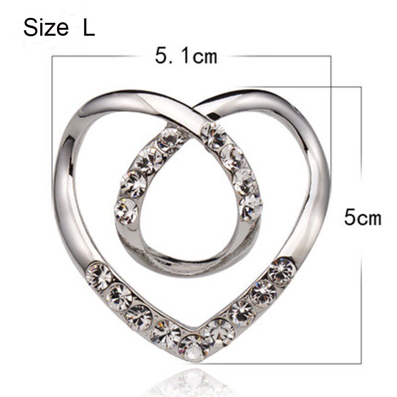 Multi purpose Heart shape Crystal Zircon Scarf Buckle Clip Brooches Bow Scarves Holder clothes knot tier Shawls knotter Jewelry