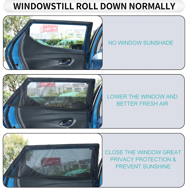 2Pcs Car Side Window Cover Sunshade Sox Socks Curtain Net Solar Shield Sun Shade Mesh Mosquito Dust Protection High Quality