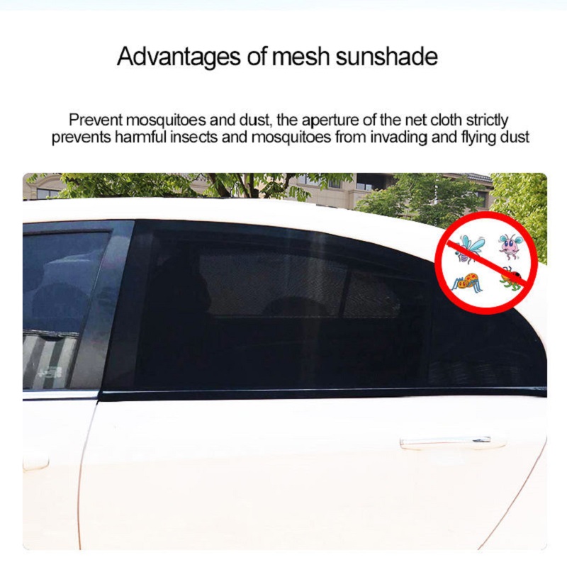 2Pcs Car Side Window Cover Sunshade Sox Socks Curtain Net Solar Shield Sun Shade Mesh Mosquito Dust Protection High Quality