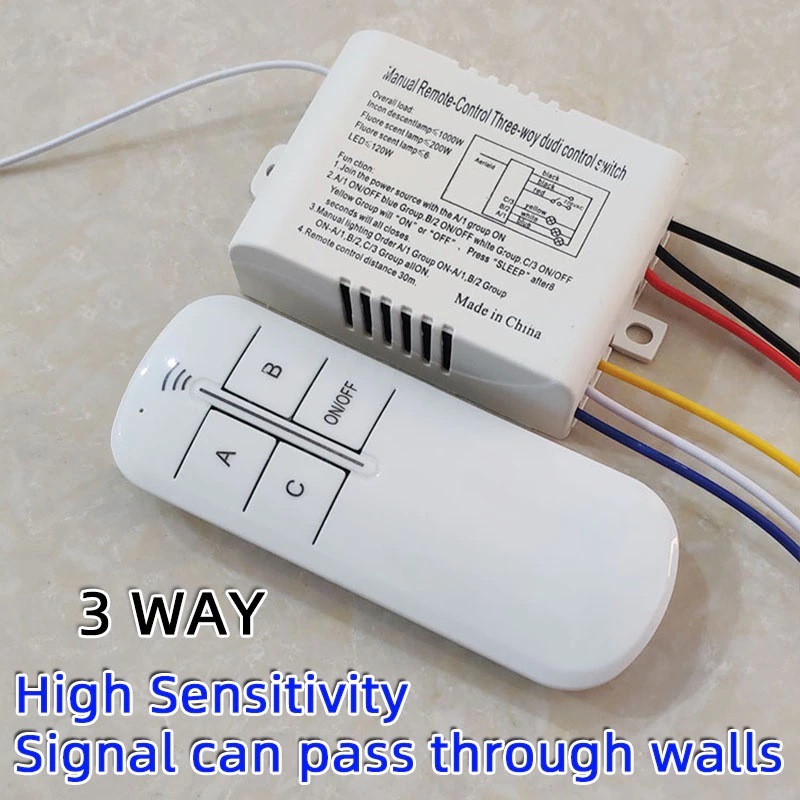 220v Wireless Digital Remote Control Switch 3 Way