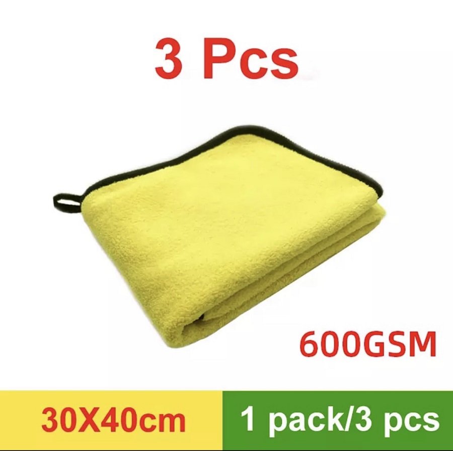 Pack of 3  Car Washing Towel Durable Super Thick Polish Microfiber Car Cleaning Cloth 40x30 Cm / 15.7 x  11.7 Inch (approx)