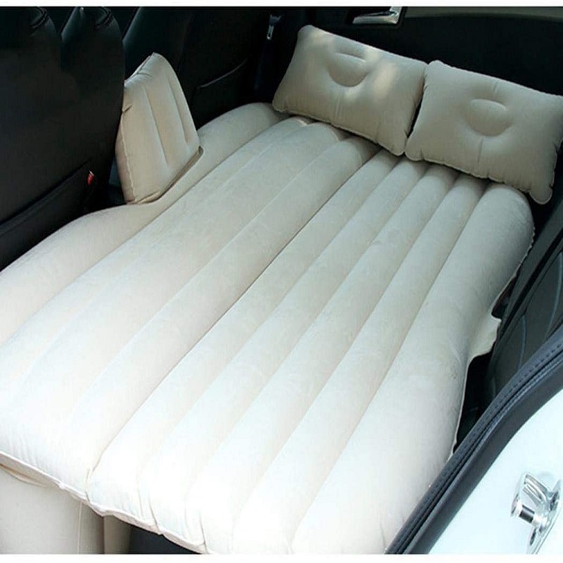Universal Car Air Mattress Travel Inflatable Car Bed Beige