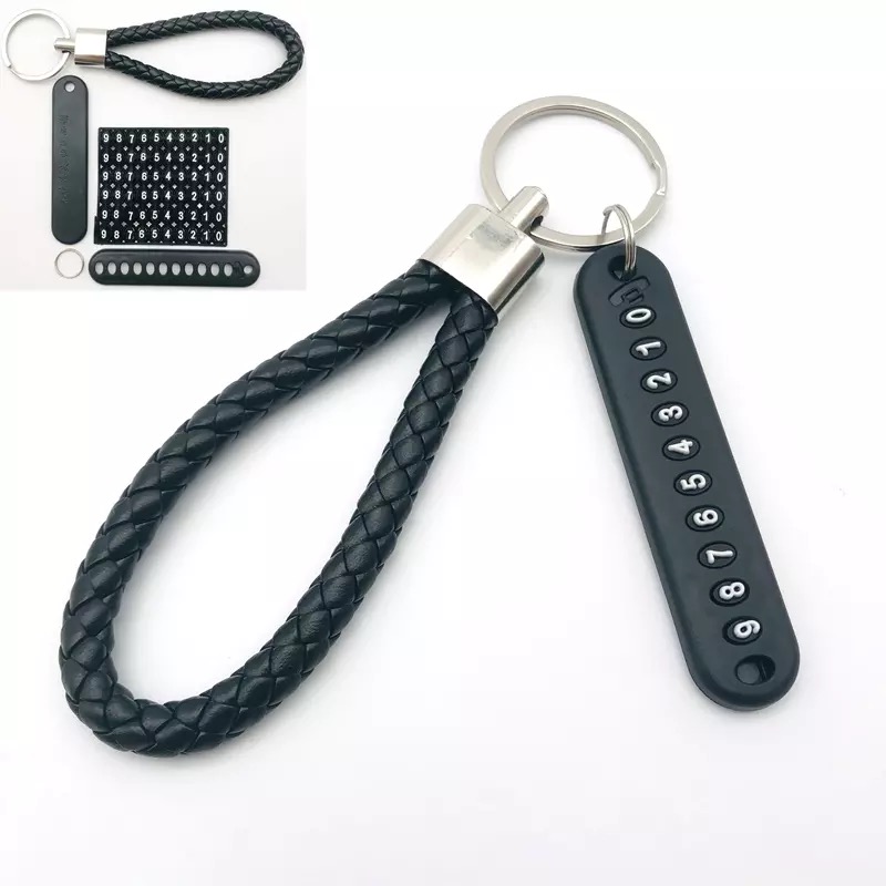 High Quality Car Key Ring Anti-Lost Number Plate keychain