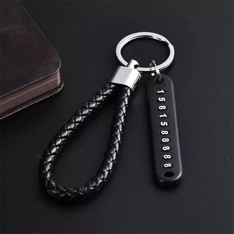 High Quality Car Key Ring Anti-Lost Number Plate keychain