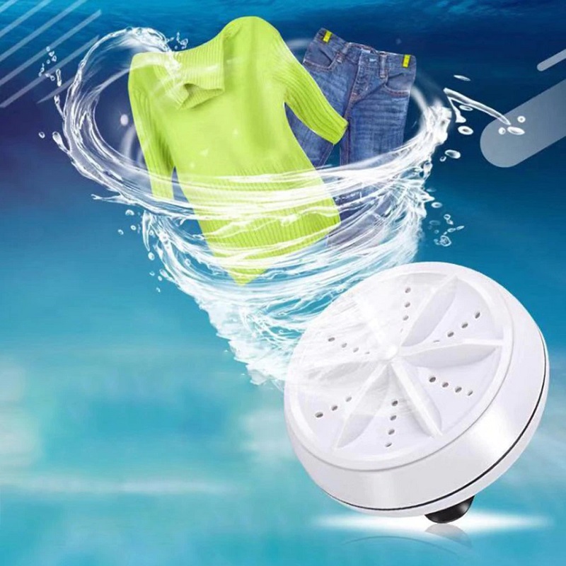 2 in 1 Portable Mini Washing Machine Ultrasonic Washer with USB Cable Convenient for Travel Business Trip