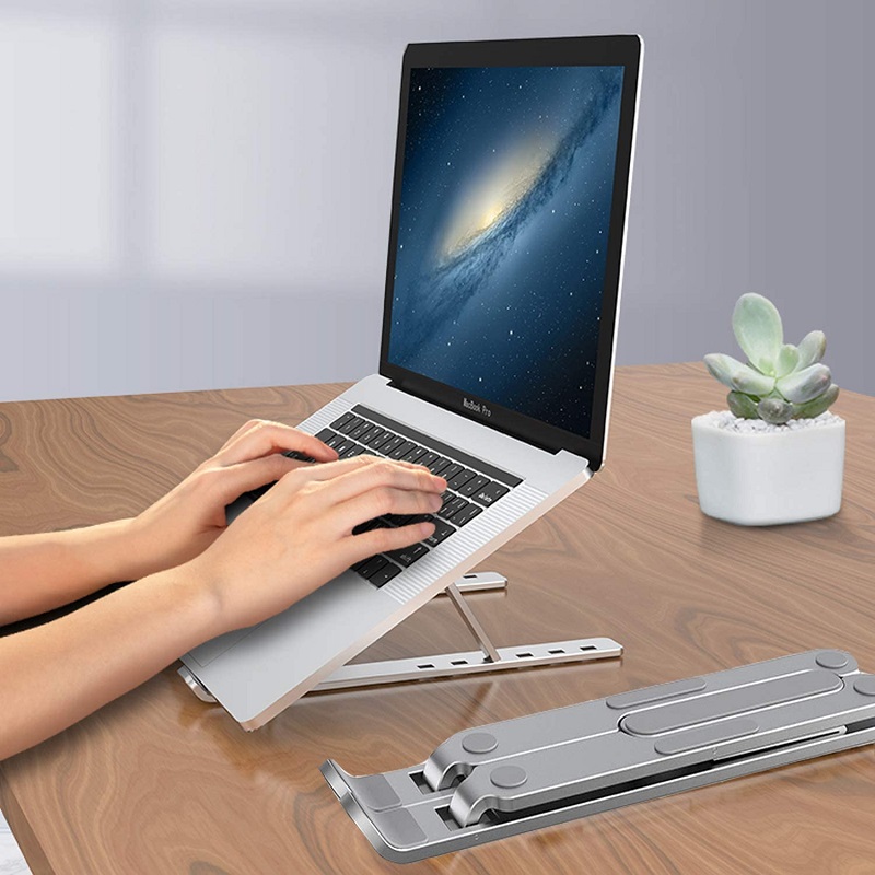 Adjustable Foldable Non Slip Laptop Stand White