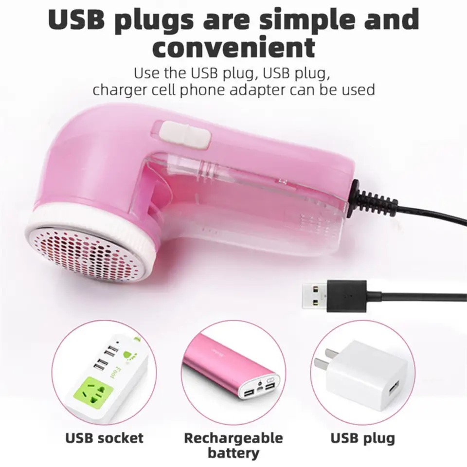 USB Plug-In Clothes Lint Remover Shaver Fabric Clothing Anti Pilling Razor Household Portable Electric Plush Hairball Trimmer