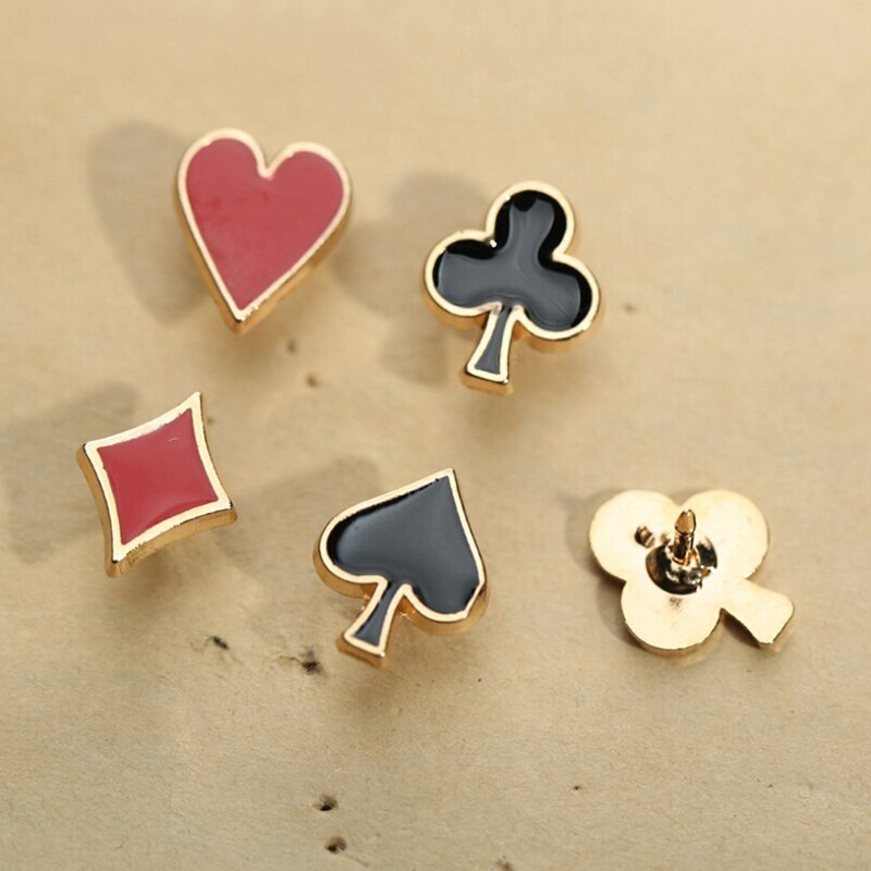 4pcs/Set Novelty Poker Themed Lapel Pin for Women Men Suit Dress Brooch