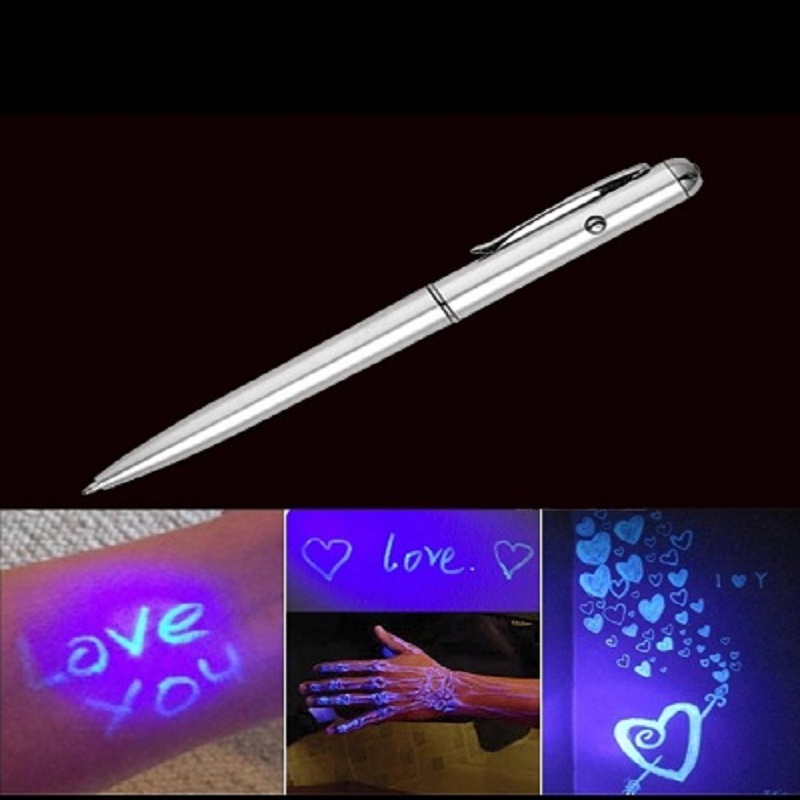 3 Pcs Cute Magic Invisible Ink Ballpoint Pen with LED UV Light Pen For Kids