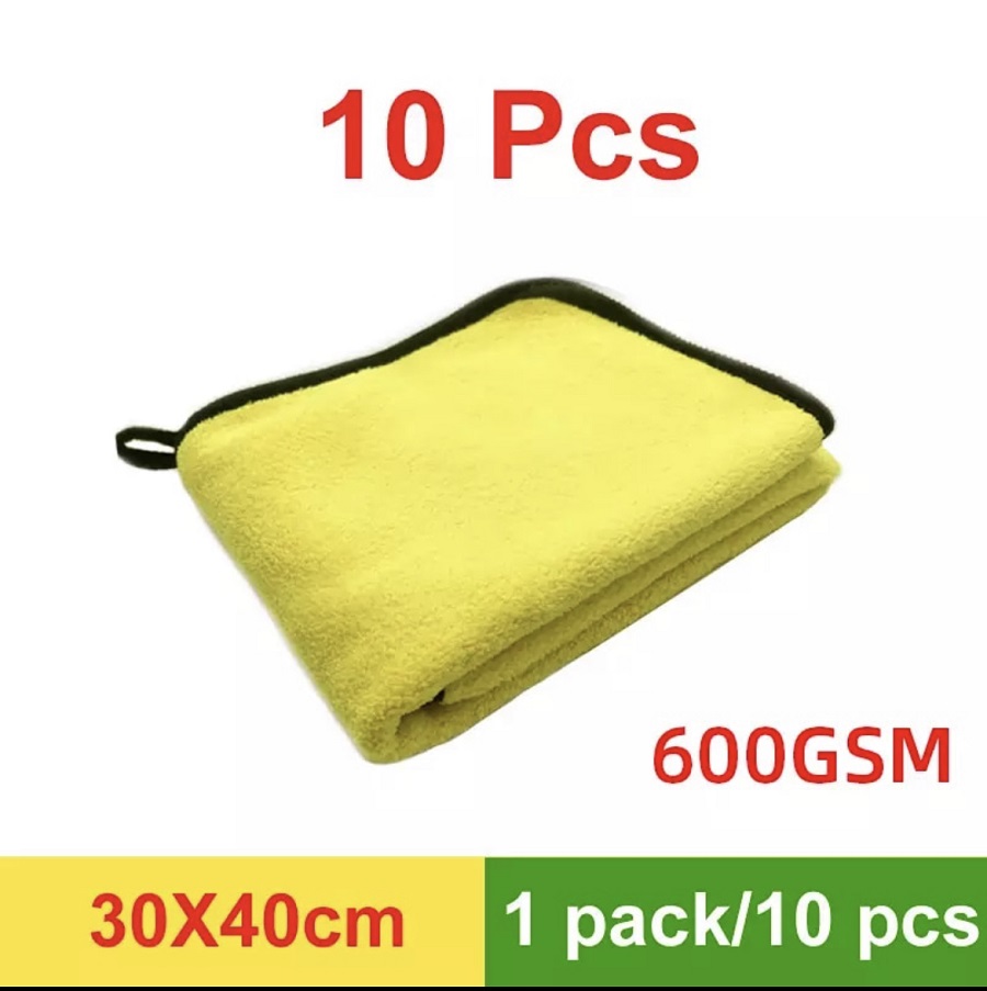 Pack of 10 Car Washing Towel Durable Super Thick Polish Microfiber Car Cleaning Cloth 40x30 Cm / 15.7 x  11.7 Inch (approx)