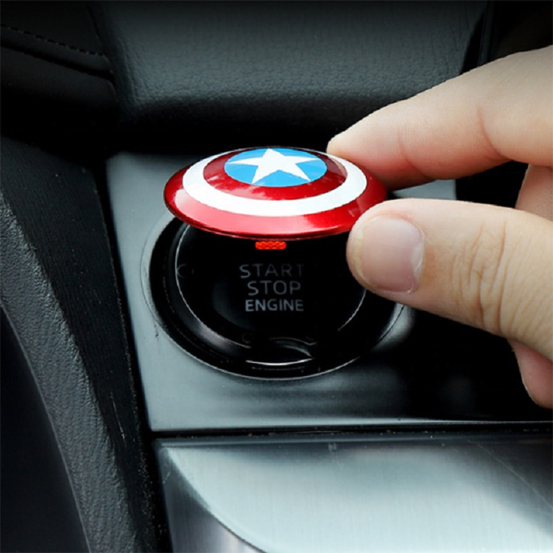 Car Accessories One click Decoration Sticker Car Start Stop Engine Push Button Protective Cover for Captain