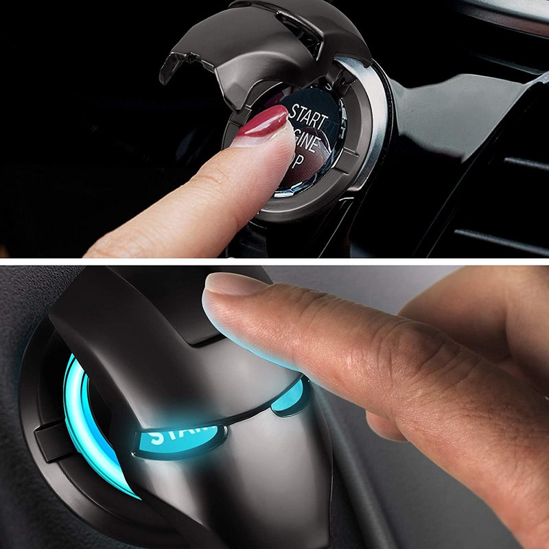 Hot Trend Product Ironman Car Engine Ignition Start Stop Button Universal Protective Cover Decoration Car Interior Accessories