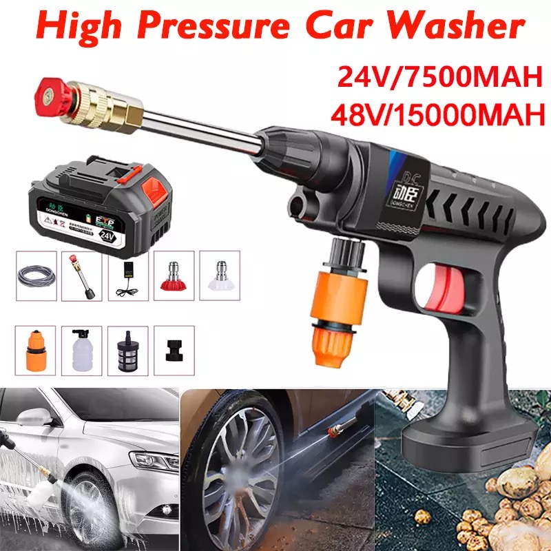 NEW Cordless High Pressure Car Washer Rechargeable Car Wash Gun Electric Water Gun Foam Machine