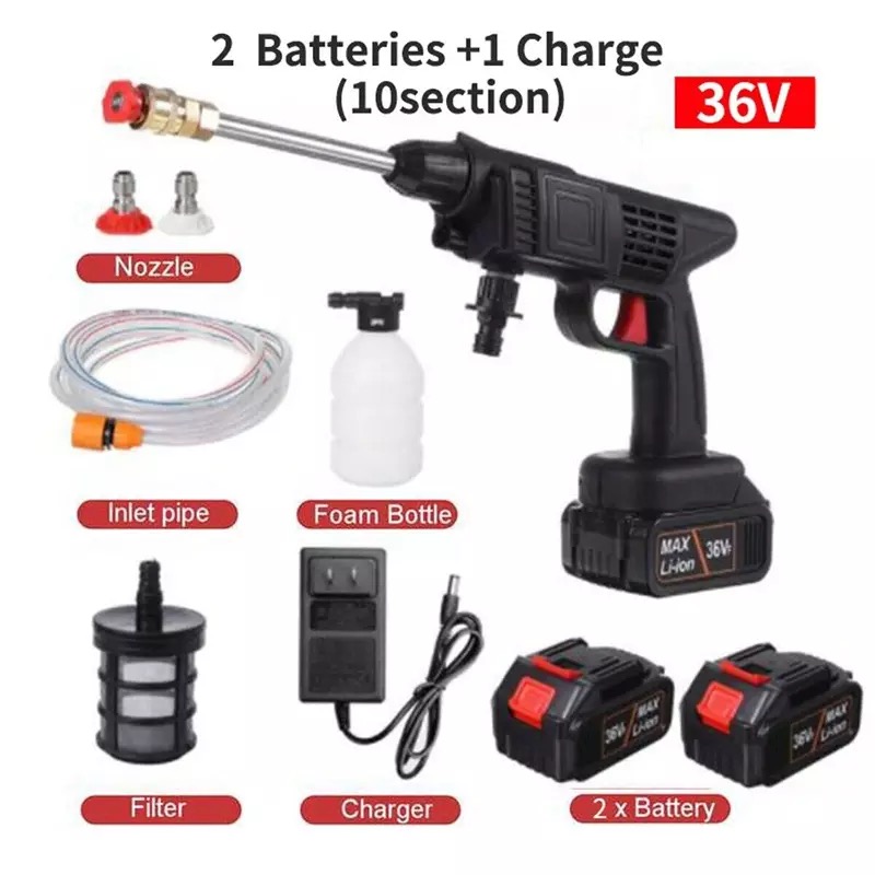 NEW Cordless High Pressure Car Washer Rechargeable Car Wash Gun Electric Water Gun Foam Machine