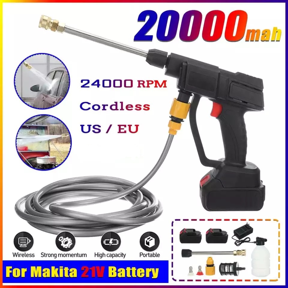 NEW Cordless High Pressure Car Washer Rechargeable Car Wash Gun Electric Water Gun Foam Machine