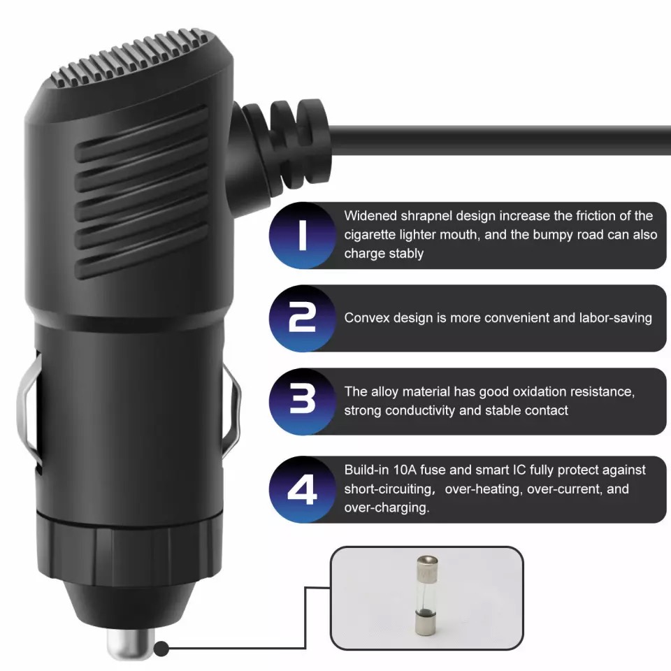3 Way Universal Car Cigarette Lighter Socket Splitter LED Dual USB Charger Power Adapter Black