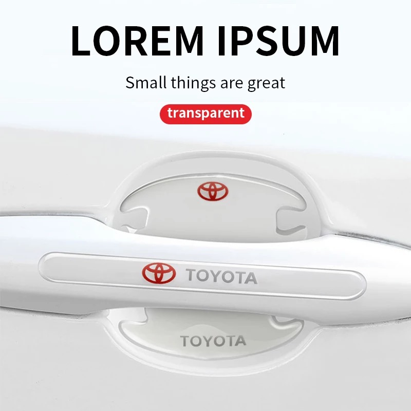 8 Pcs Car Door Handle Door Bowl Protector Transparent Stickers For Toyota