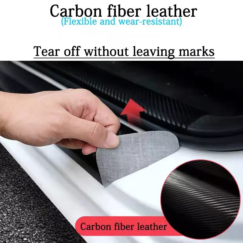 4Pcs Car Door Sill Plate Carbon Fiber Anti Stepping Protection Stickers Toyota