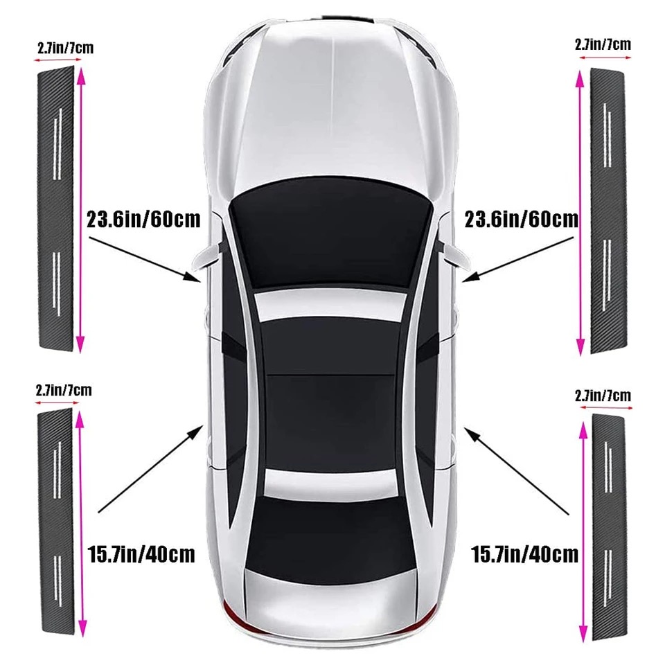 4Pcs Car Door Carbon Fiber Anti Stepping Protection Stickers Toyota