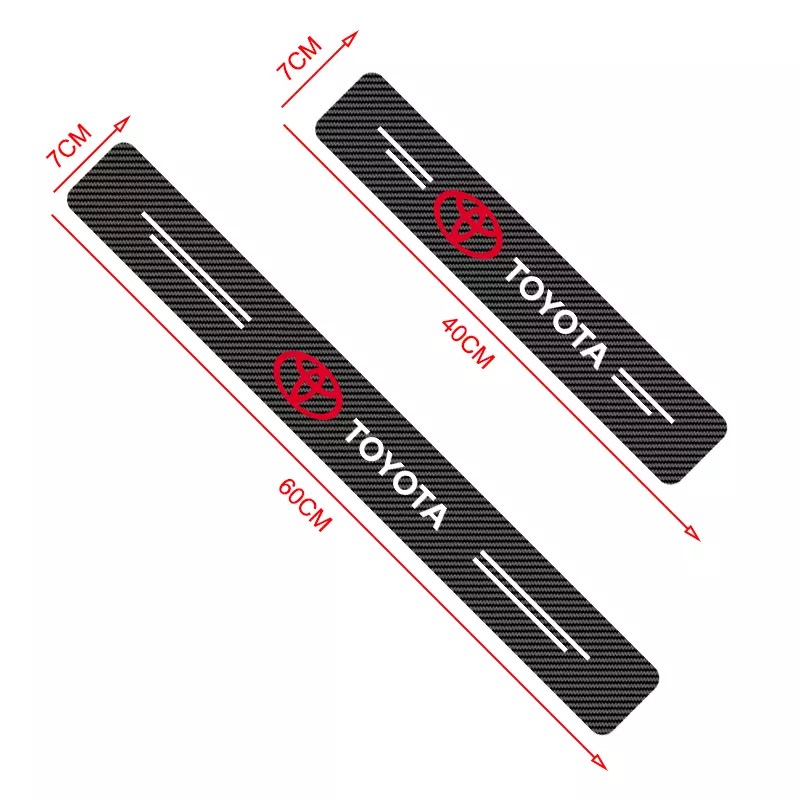 4Pcs Car Door Sill Plate Carbon Fiber Anti Stepping Protection Stickers Toyota