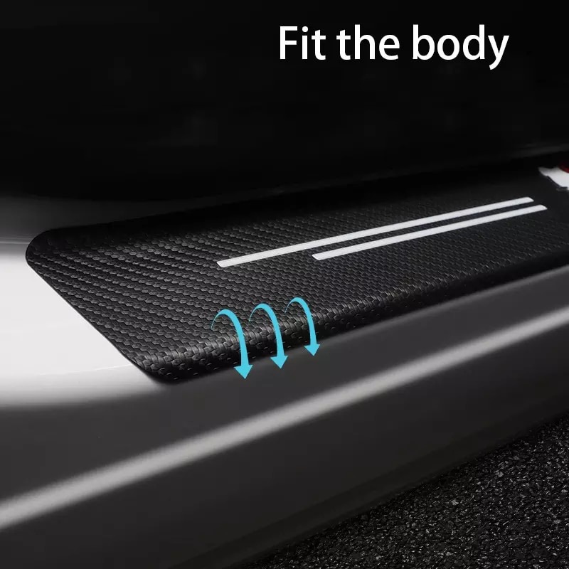 4Pcs Car Door Sill Plate Carbon Fiber Anti Stepping Protection Stickers Suzuki