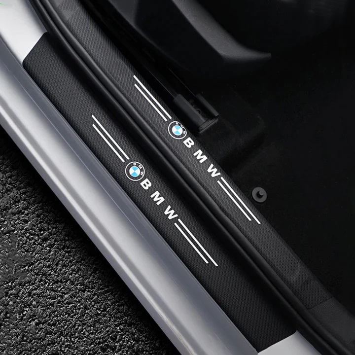 4Pcs Car Door Carbon Fiber Anti Stepping Protection Stickers BMW
