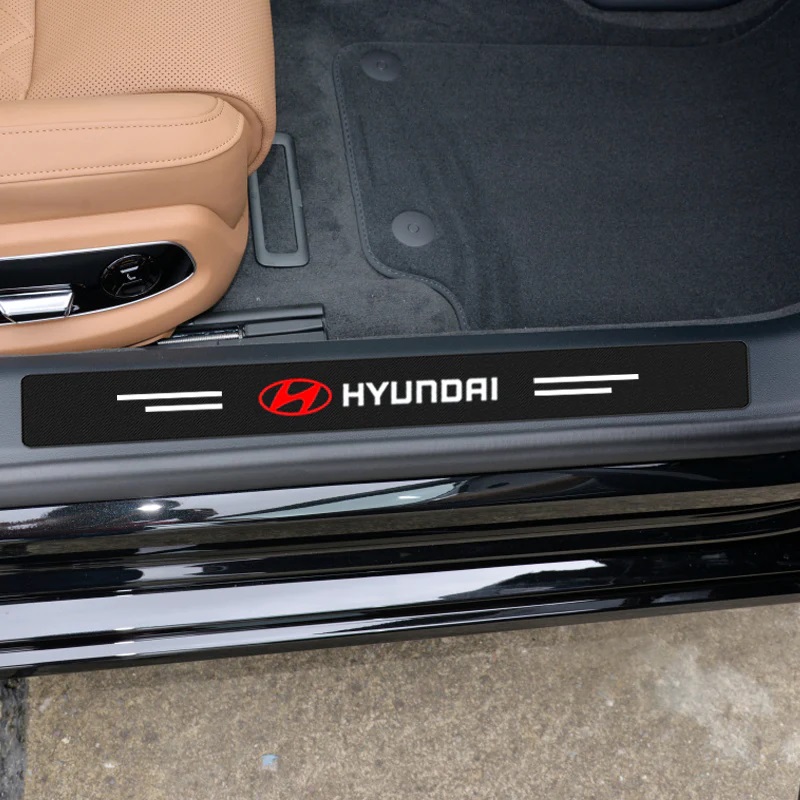 4Pcs Car Door Carbon Fiber Anti Stepping Protection Stickers Hyundai