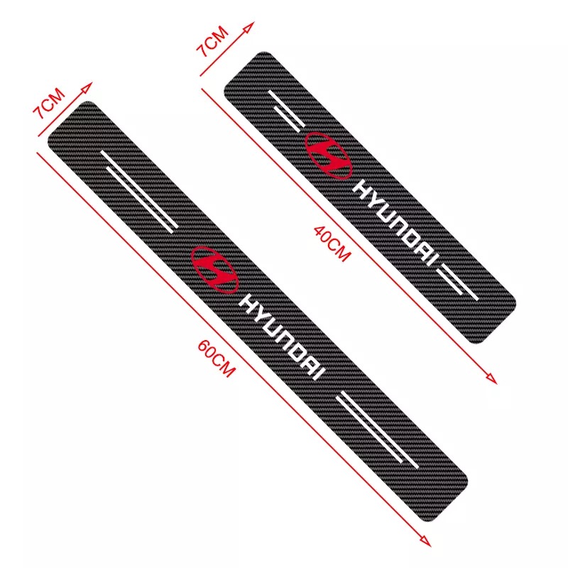 4Pcs Car Door Carbon Fiber Anti Stepping Protection Stickers Hyundai