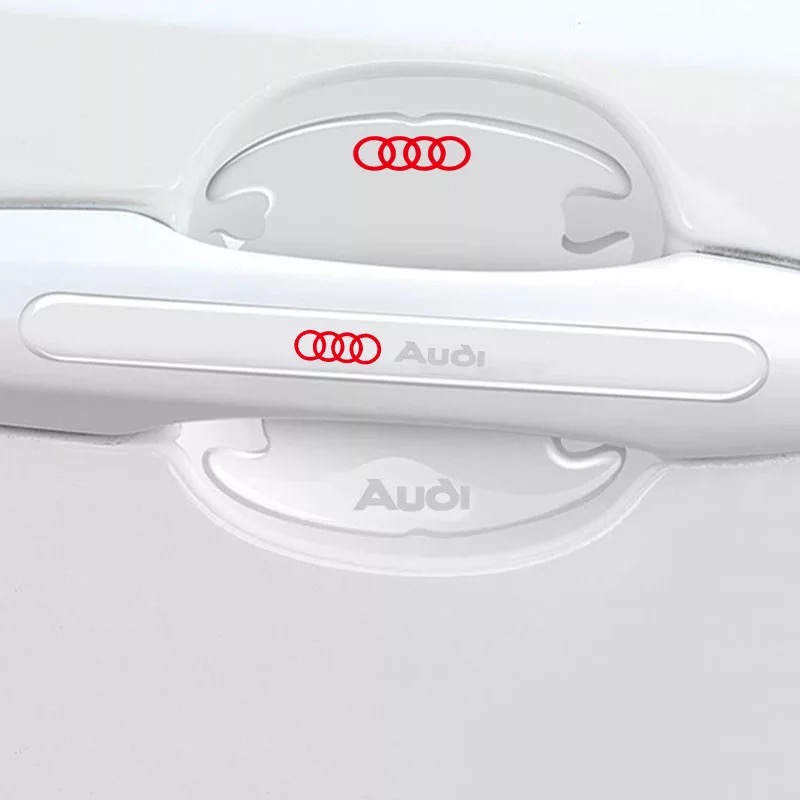 8 Pcs Car Door Handle Door Bowl Protector Transparent Stickers For Audi