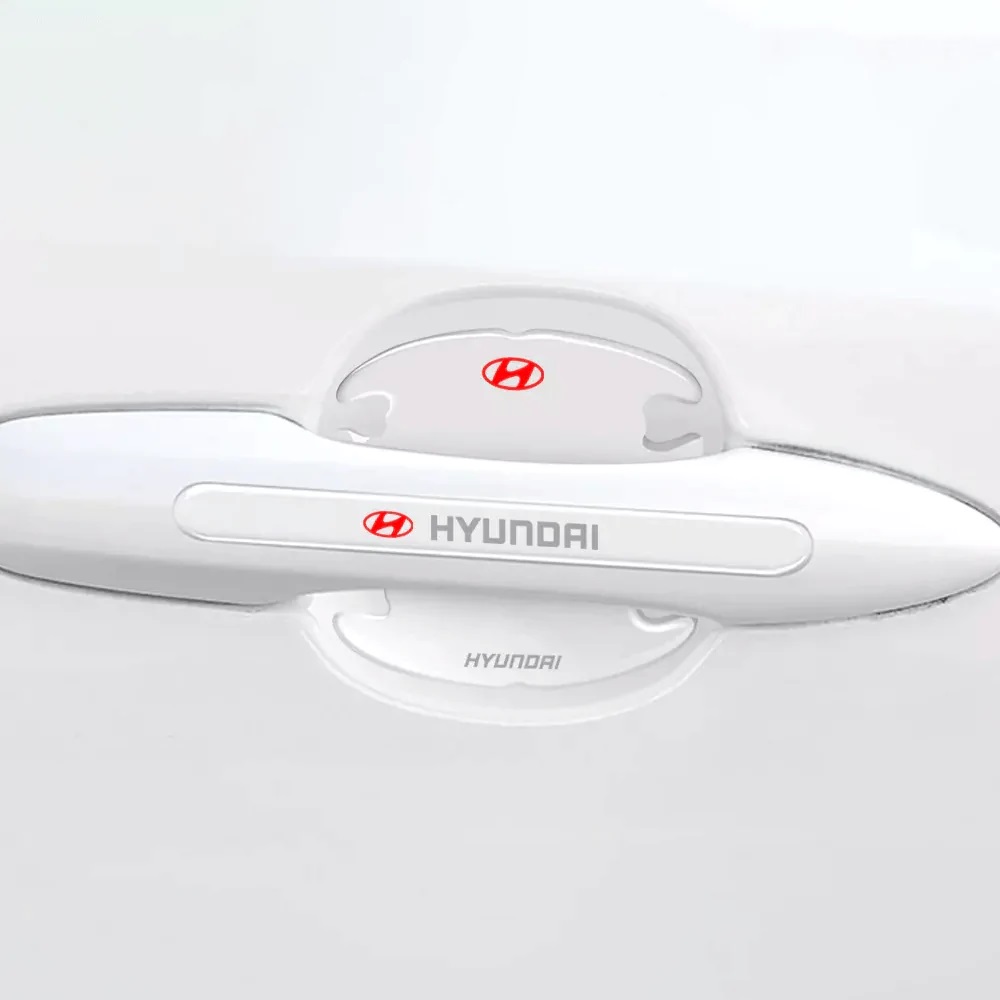 8 Pcs Car Door Handle Door Bowl Protector Transparent Stickers For Hyundai