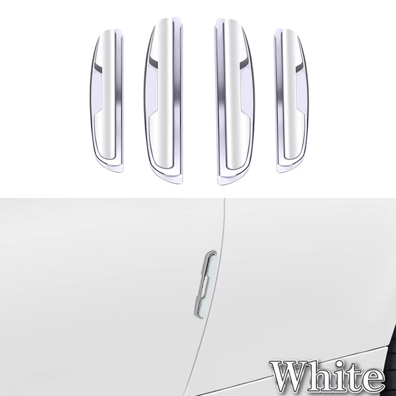 4pcs Universal Car Door Protector Side Edge Protection Guards Anti-Collision White