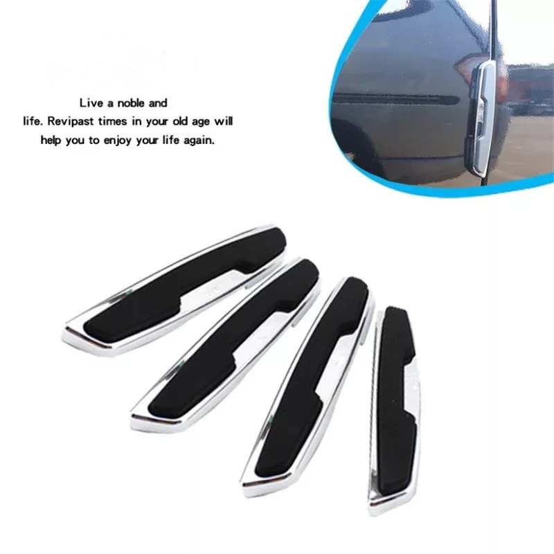 4pcs Universal Car Door Protector Side Edge Protection Guards Anti-Collision Black