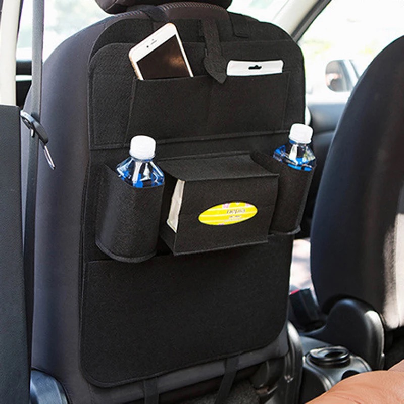 1 PC Car Seat Back Organizer Kids Kick Mats Protectors Black