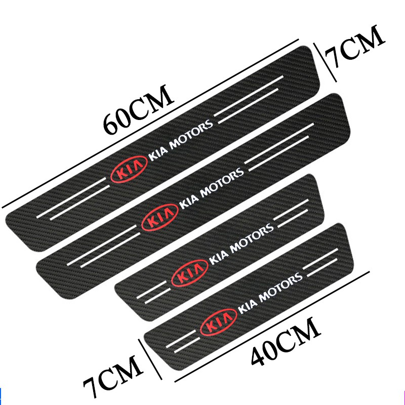 4Pcs Car Door Carbon Fiber Anti Stepping Protection Stickers KIA