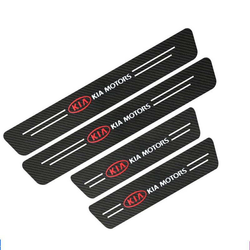 4Pcs Car Door Carbon Fiber Anti Stepping Protection Stickers KIA