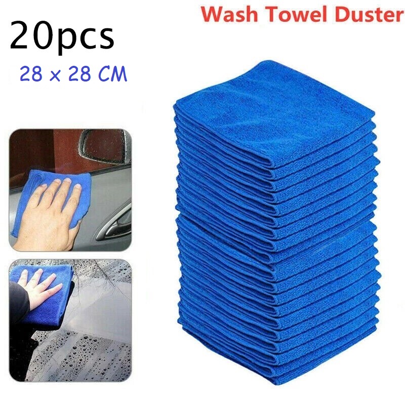 20 Pcs Microfibre Cleaning Car Soft Cloth Washing Cloth Towel 28 x 28 cm 11x11 inch