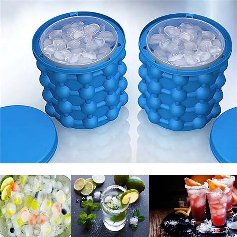 Silicone Ice Cube Maker Bucket Portable Bucket