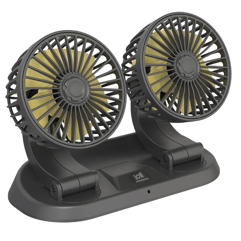 Dual Head Car Fan 2 speed Adjustment Car Cooling Fan Strong Wind Cooling Fan
