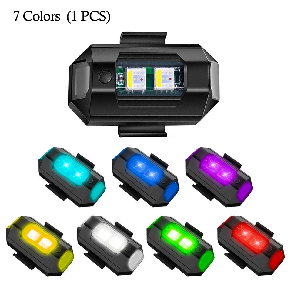 Universal Led Aircraft Strobe Lights Anti Collision Warning Light with USB Charging 7 Colors