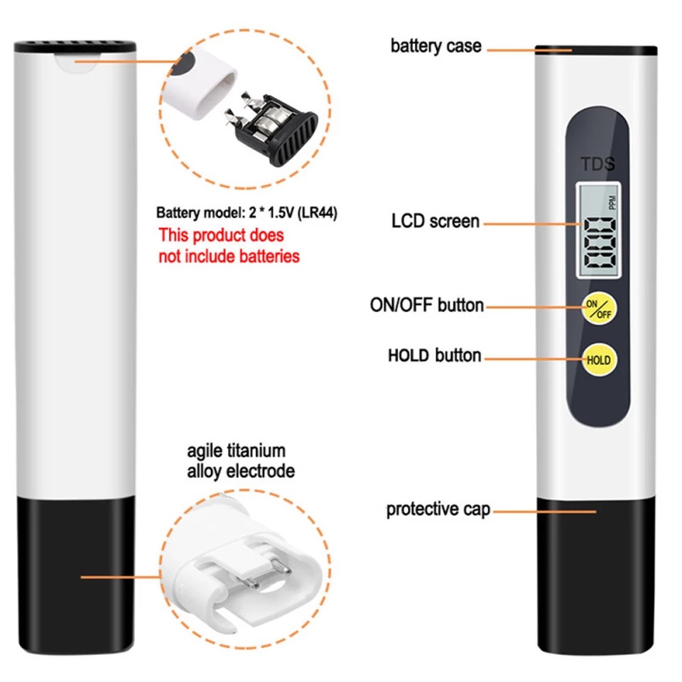 Original DORKIN TDS Water Quality Meter Testing Pen Portable Detection Water Purity and Quality