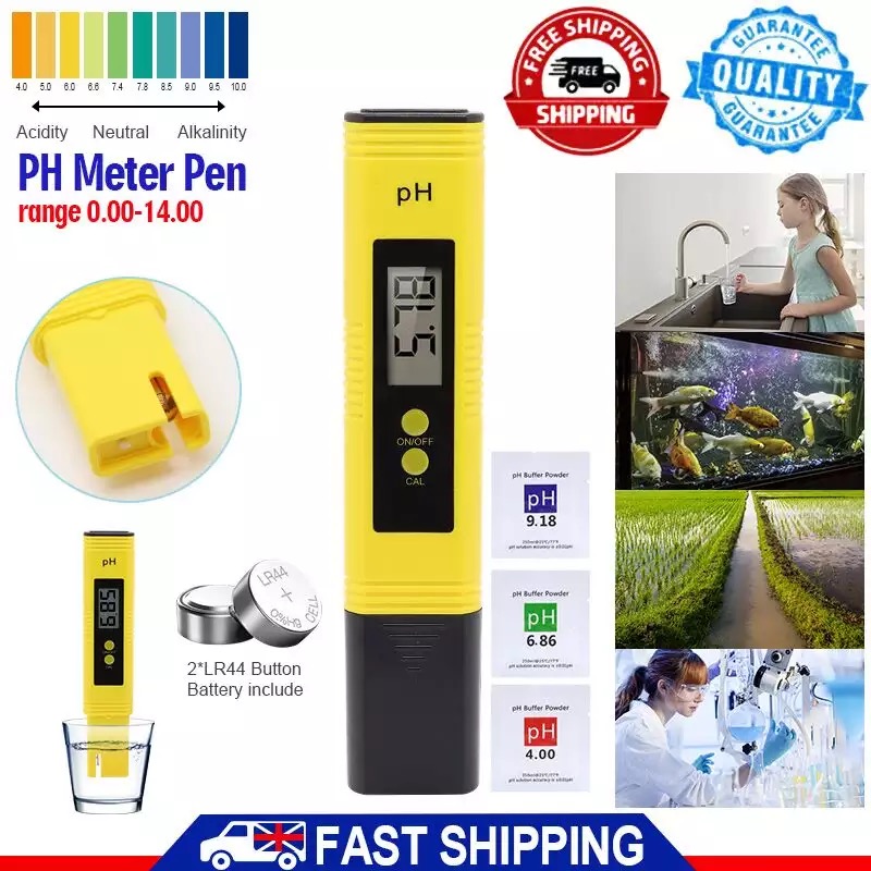 PH Meter 0.01 High Precision for Water Quality Tester with 0-14 Measurement Range