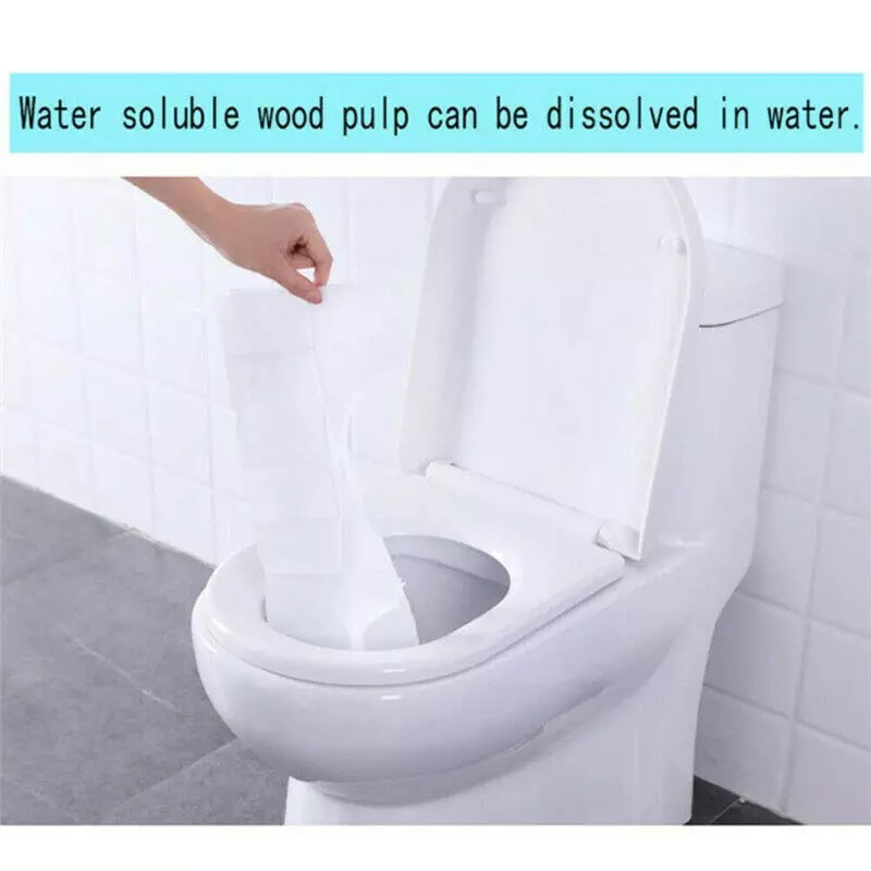 Pack of Five 50 Pcs Portable Disposable Toilet Seat Cover Mat Toilet Paper Pad Bathroom Accessories for home or public convenience