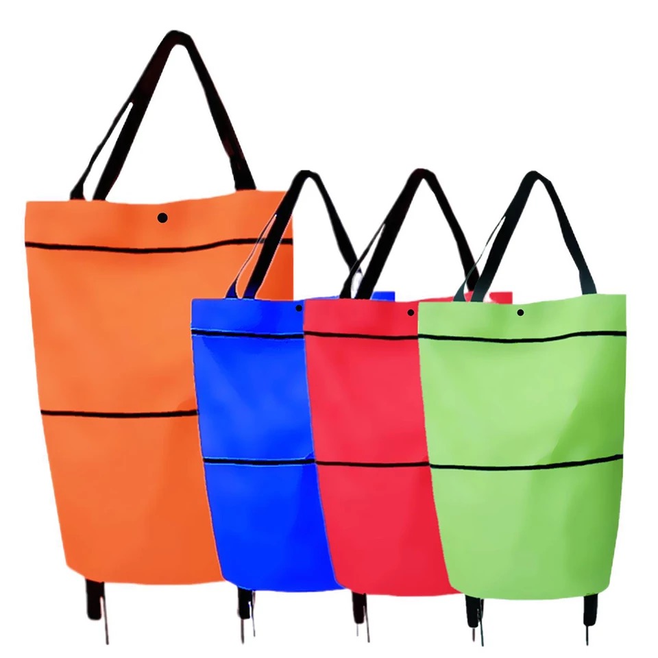 Portable Shopping Food Organizer Trolley Bag On Wheels Pull Cart Grocery Bags Reusable Folding Buy Vegetables Bag Tug Package