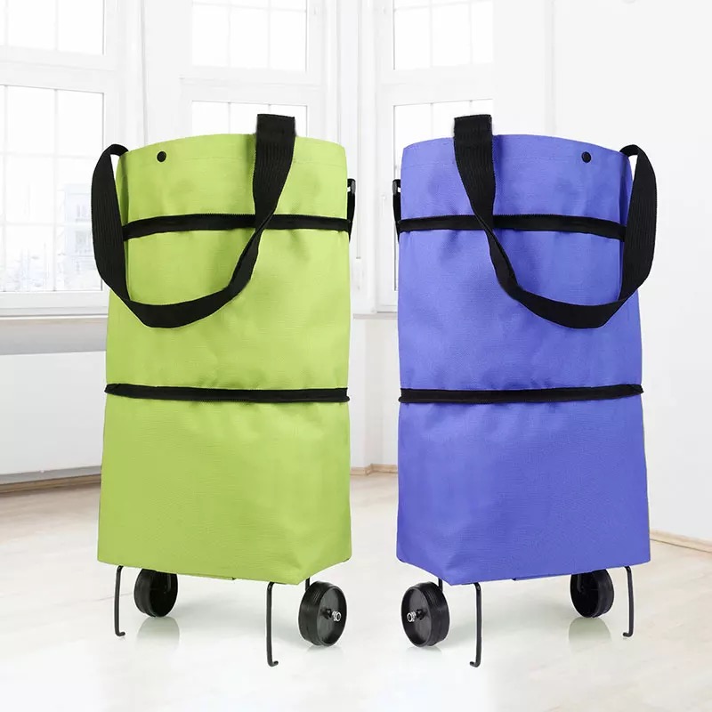 Portable Shopping Food Organizer Trolley Bag On Wheels Pull Cart Grocery Bags Reusable Folding Buy Vegetables Bag Tug Package